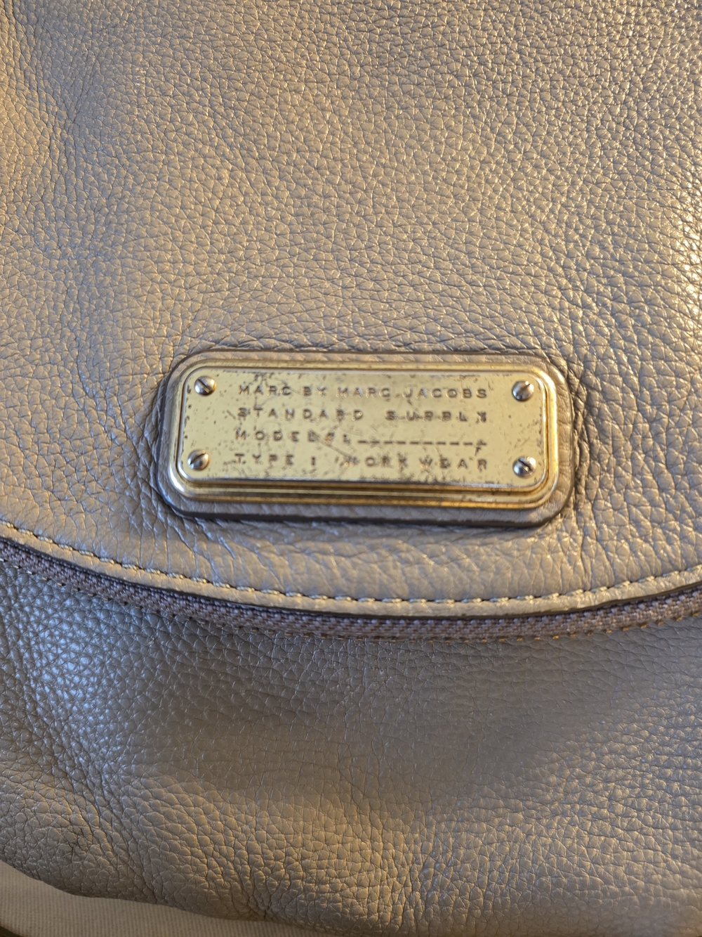 Nuts in a Basket Marc by Marc Jacobs Natasha Gray Pebbled Leather Crossbody Bag - Picture 2 of 9